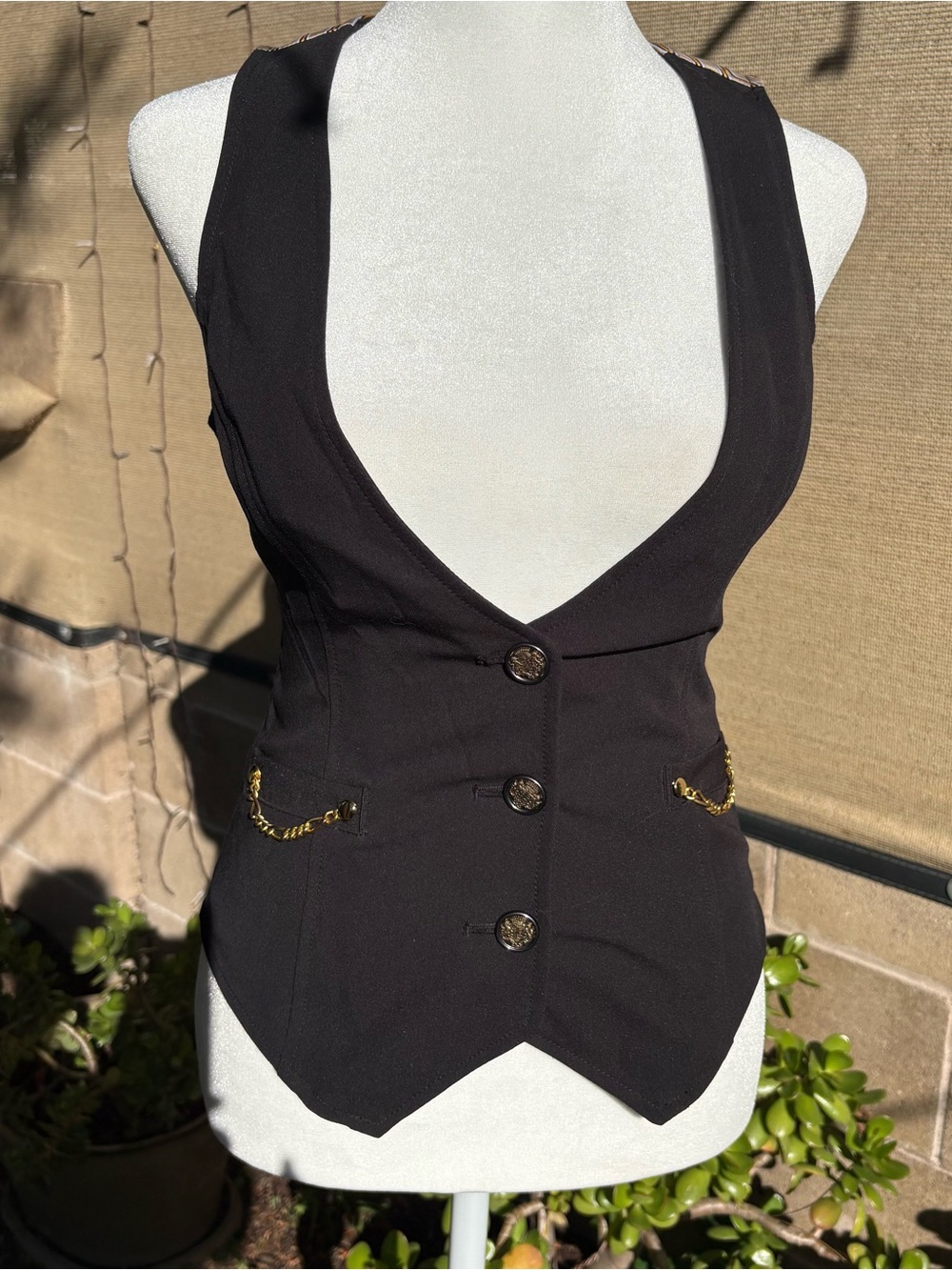 Guess by Marciano Black Tailored Halter Vest Waistcoat Size XS/S